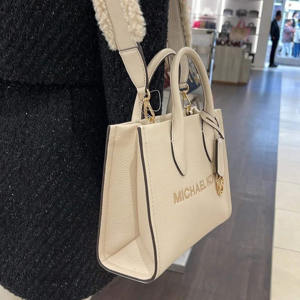 Michael Kors Mirella Small Pebbled Leather Shopper Top Zip Crossbody XBody nwt - Picture 5 of 16